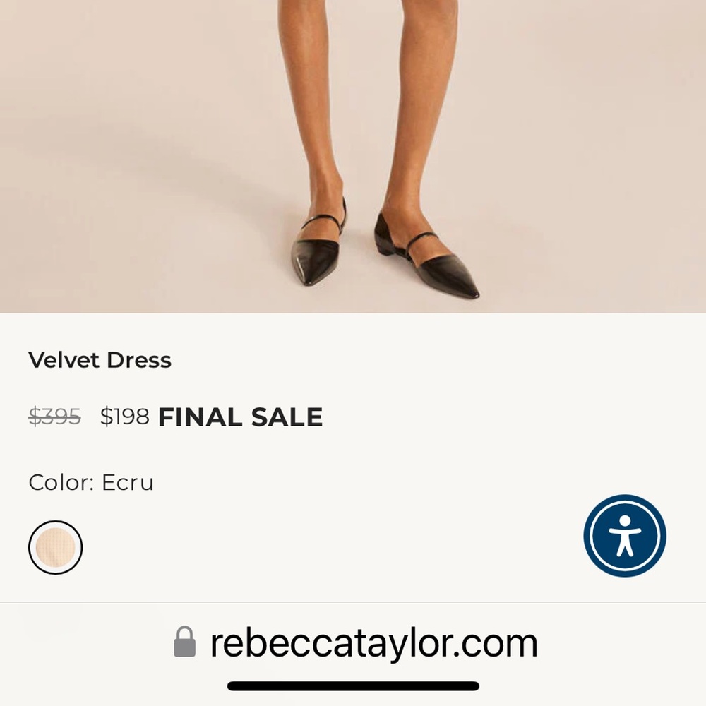 NWT Rebecca Taylor Ecru Velvet dress- size Large/10 - Picture 2 of 6